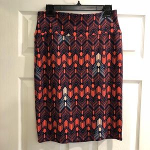 Bright Aztec Lularoe Cassie Pencil Skirt M